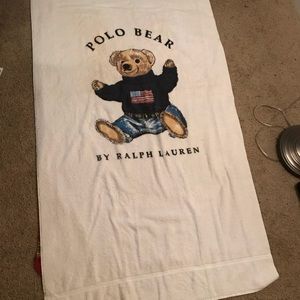 Polo Bear Towel by Ralph Lauren USA flag sweater